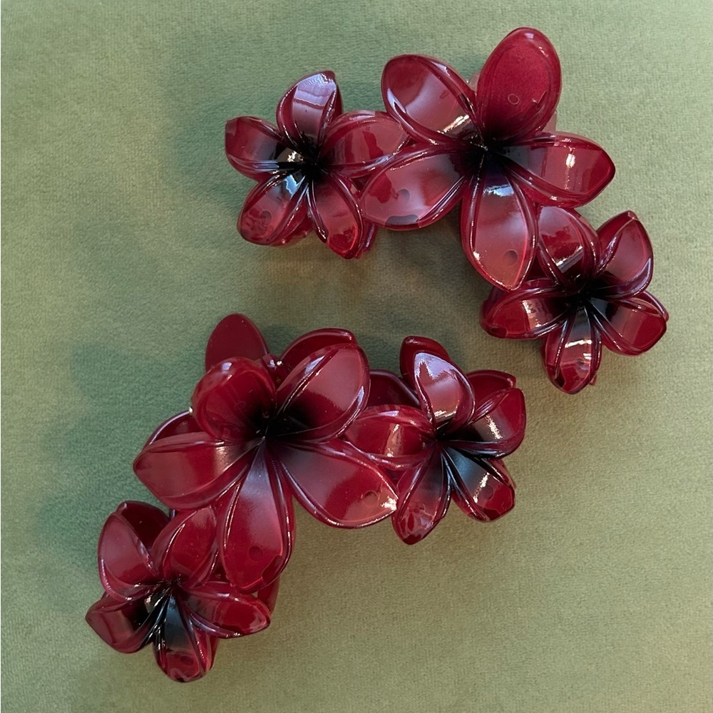 Hawaiian Floral Hair Clip Set - Picture 6 of 6